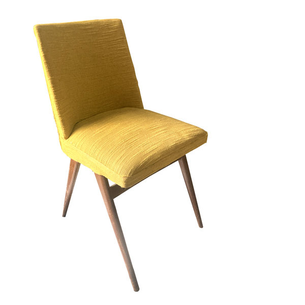 Joli fauteuil en tissu jaune moutarde sélection Madame M